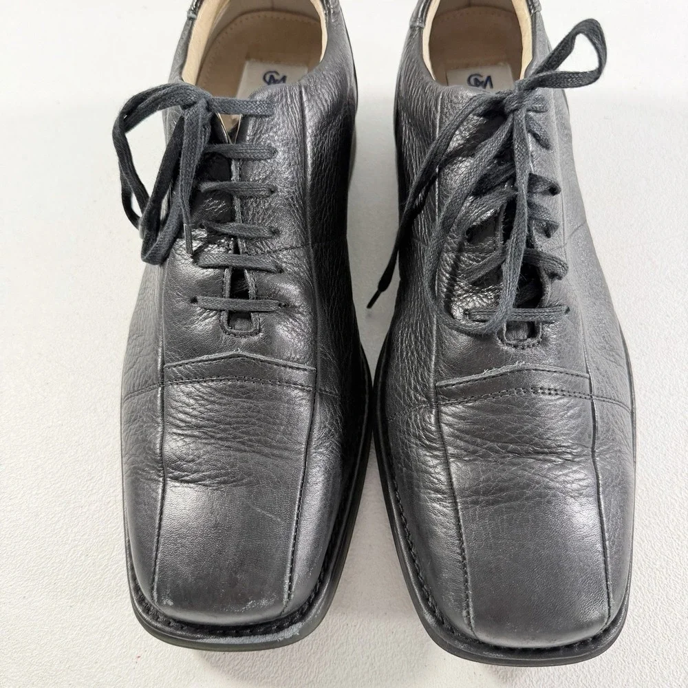 Carlo Morandi Black Pebbled Leather‎ Oxford Dress Shoes Men's Size 12 M